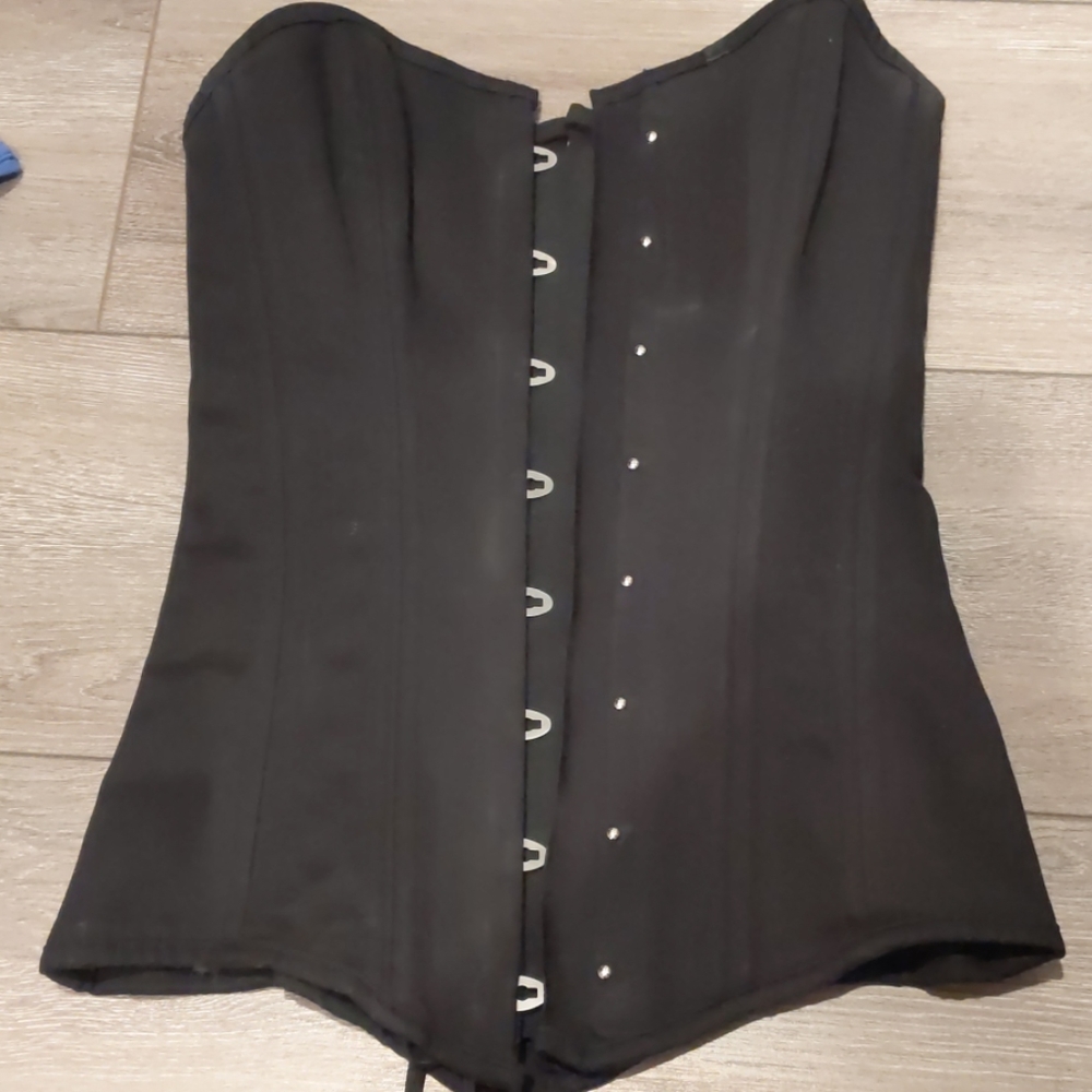 Steel Boned Black Corset